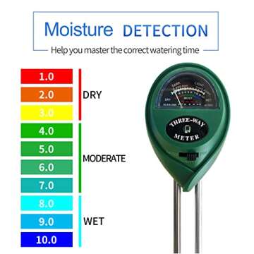 3 in 1 Soil PH Meter Soil Moisture Light PH Tester for Indoor Outdoor House Potted Plants Care,Garden nutrients,Farming,Lawn,Gardening Tool Kits,Soil Hygrometer Sensor No Battery Needed