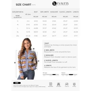 EVALESS Womens Cardigan Sweaters 2024 Fashion Trendy Spring Fall Oversized Lightweight Cropped Chunky Knit Striped Sweaters Loose Outerwear Coats,Black Stripe Medium