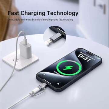 Lightning to USB C Adapter - Fast Charge & Transfer