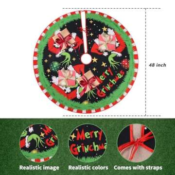 CJYGEGE Merry Christmas Tree Skirt Collar 48 Inch - Cozy Decor for Your Holiday