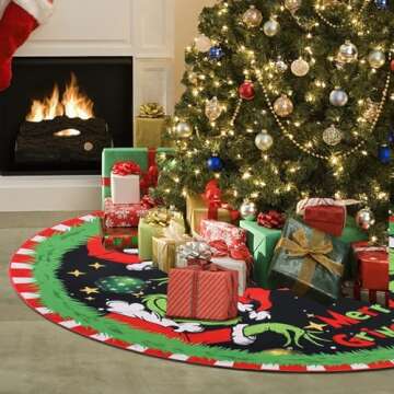 CJYGEGE Merry Christmas Tree Skirt - 48 Inch Cozy Decor