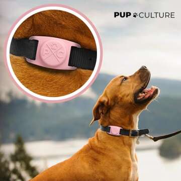 Pup Culture AirTag Dog Collar (2 Pack) | Durable & Protective Dog AirTag Holder - Track Your Pet Using Apple AirTag Technology - Dog Collar AirTag Holder