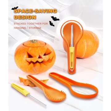 Zuacs Halloween Pumpkin Carving Kit,Professional Stainless Steel Craft Tools for Halloween Decoration Jack-O-Lanterns,2024 New Pumpkin Carving Set For Kids Or Adults,Pumpkin Decorations Tools