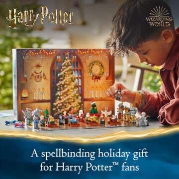 LEGO Harry Potter Advent Calendar 2024 for Kids - Christmas Advent Calendar W/ 16 Mini Builds & 7 Minifigures, Ages 7+ - Harry Potter Toys Gift Idea for Boys & Girls, Ages 7+ - 76438