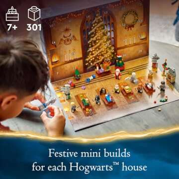 LEGO Harry Potter Advent Calendar 2024 for Kids - Christmas Advent Calendar W/ 16 Mini Builds & 7 Minifigures, Ages 7+ - Harry Potter Toys Gift Idea for Boys & Girls, Ages 7+ - 76438