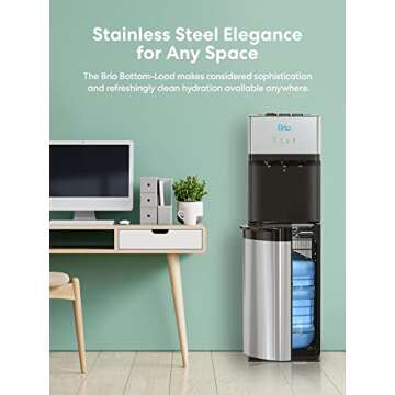 Brio Self Cleaning Bottom Loading Water Cooler Water Dispenser – Limited Edition - 3 Temperature Settings - Hot, Cold & Cool Water