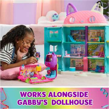 Gabby's Dollhouse Celebration Party Bus" 🚌 - Transforming Playset with Gabby & DJ Catnip Figures & Accessories