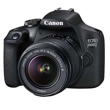 Canon EOS 2000D DSLR Bundle: Lens, 64GB Card & Accessories