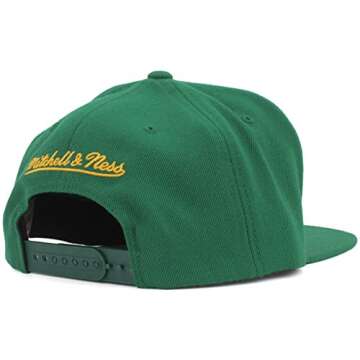 Seattle Supersonics Mitchell & Ness Vintage Basic Logo Green Snap Back Hat