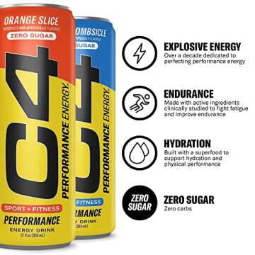 C4 Performance Energy Drink Variety Pack - Zero Sugar, 150mg Caffeine