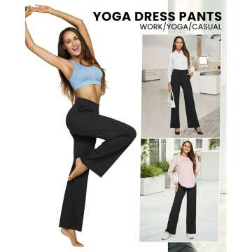 G4Free Yoga Pants Women Wide Leg Pants with Pockets High Waist Stretch Dress Casual Sweatpants Petite/Regular/Tall