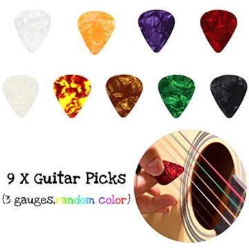 3 Sets Acoustic Guitar Strings Replacement Steel Guitar Strings (Gold, Brass, Multicolor) with 9 Pieces Celluloid Guitar Picks 3 Sizes for Electric Acoustic Guitar Beginners Performers