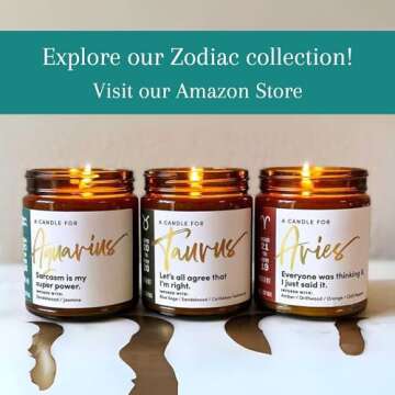 Aquarius Zodiac Gifts for Women - Unique Candles