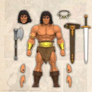 Super7 ULTIMATES! Conan The Barbarian (Comics) - 7" Conan Action Figure with Accessories Comic Book Collectibles and Retro Toys