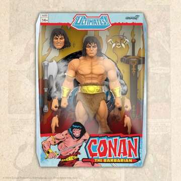 Super7 ULTIMATES! Conan The Barbarian (Comics) - 7" Conan Action Figure with Accessories Comic Book Collectibles and Retro Toys