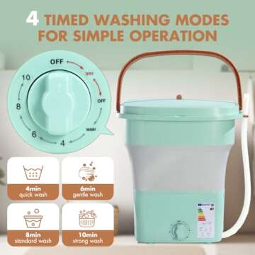 qagwotuv Portable Washing Machine, Upgraded 18L Mini Compact Washing Machine, Deep Cleaning Of Underwear, Baby Clothes. Suitable For Rvs, Travel, Camping