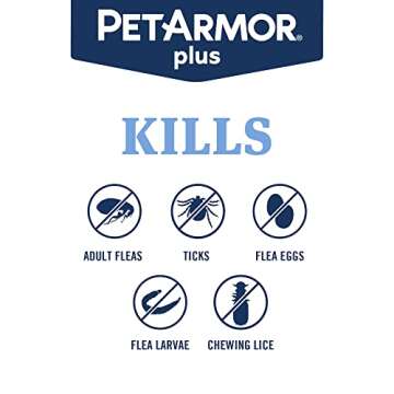 PetArmor Plus Flea and Tick Prevention for Dogs, Dog Flea and Tick Treatment, 6 Doses, Waterproof Topical, Fast Acting, Medium Dogs (23-44 lbs)