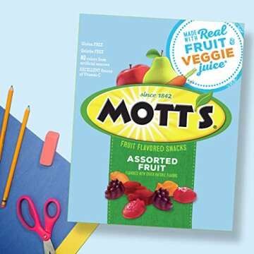 Mott's Fruit Flavored Snacks, Assorted Fruit, Halloween Candy Alternative, Pouches, 0.8 oz, 40 ct