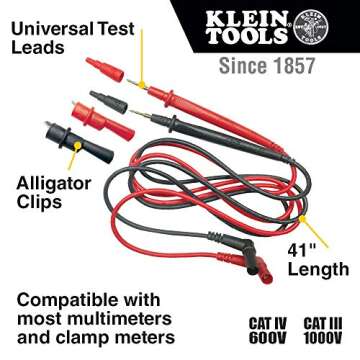 Klein Tools 69410 Replacement Test Lead Set - Right Angle Pro Kit