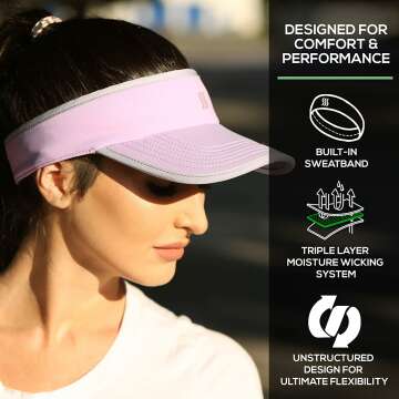 SAAKA Women's Sports Visor - Soft and Adjustable