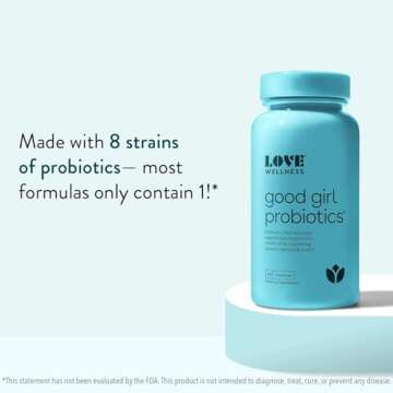 Love Wellness Good Girl Probiotics | Women's Vaginal Health Supplement | Vaginal Probiotics for Women pH Balance & Urinary Tract Health | Support Vaginal Odor & Flora | 60 Count