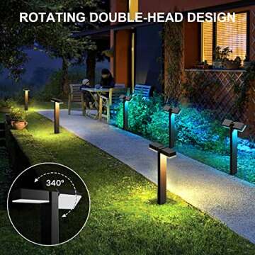 XMCOSY+ Low Voltage Landscape Lights, 400LM Smart Outdoor Lights with APP Control, LED RGBW Landscape Lighting, Works with Alexa, 12V 8W Outdoor Landscape Path Lights for Yard Garden Walkway, 4 Pack