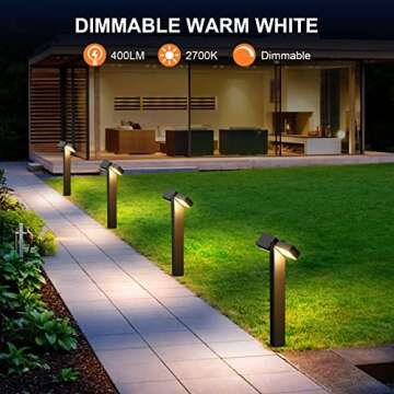 XMCOSY+ Low Voltage Landscape Lights, 400LM Smart Outdoor Lights with APP Control, LED RGBW Landscape Lighting, Works with Alexa, 12V 8W Outdoor Landscape Path Lights for Yard Garden Walkway, 4 Pack