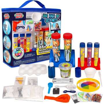 Be Amazing! Toys Big Bag of Science Works - Kids Science Experiment Kit with 65+ Amazing Experiments - Set Up Your First STEM Laboratory - Educational Chemistry Set For Boys & Girls Age 8 +