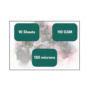 NARA Alcohol Ink Paper | White | 12 inches x 9 inches (12”x9”) | 150 microns/110 GSM | 10 Sheets | Medium Paper | Paper for Alcohol Ink Art Painting | 100% Stain-Free