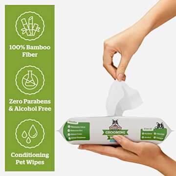 Pogi's Dog Grooming Wipes - 100 Dog Wipes for Cleaning and Deodorizing - Plant-Based, Hypoallergenic Pet Wipes for Dogs, Puppy Wipes - Quick Bath Dog Wipes for Paws, Butt, & Body - Fragrance Free