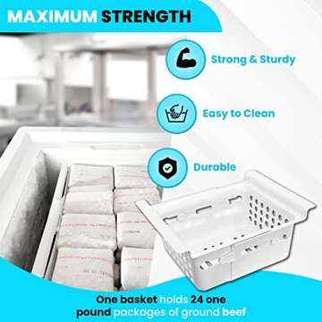 Freezermax Chest Freezer Basket. Adjustable Bin to fit most deep freezers. Now With Basket Length Locks