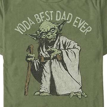 Men's Star Wars Yoda Best Dad Ever T-Shirt - Military Green - Large