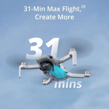 DJI Mini 4K, Drone with 4K UHD Camera for Adults, Under 249 g, 3-Axis Gimbal Stabilization, 10km Video Transmission, Auto Return, Wind Resistance, 1 Battery for 31-Min Max Flight Time, Intelligent Flight