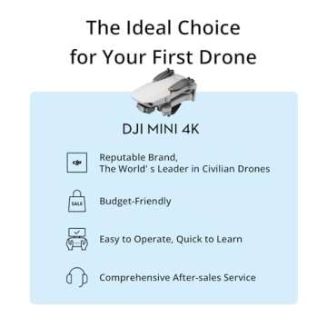 DJI Mini 4K, Drone with 4K UHD Camera for Adults, Under 249 g, 3-Axis Gimbal Stabilization, 10km Video Transmission, Auto Return, Wind Resistance, 1 Battery for 31-Min Max Flight Time, Intelligent Flight