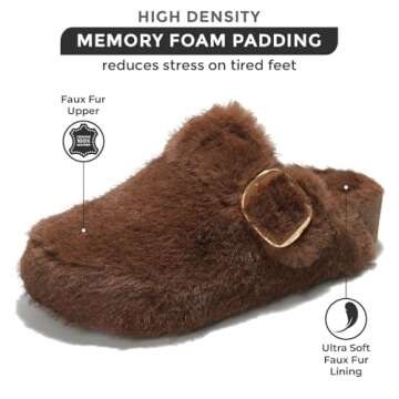 Project Cloud Clogs for Women - Memory Foam Women's Mules & Clogs, Wedges Heels for Women - Platform Clogs for Women Footwear, Womens Clogs - Mules for Women 2024 (Rhona, Brown, 7)