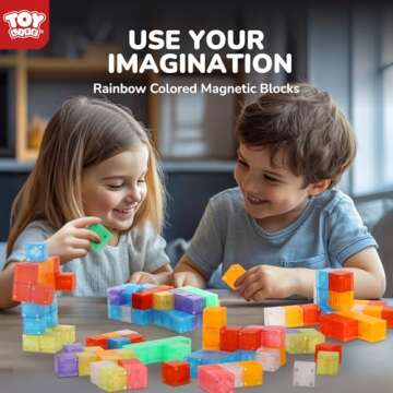 TOY Life 64PCS Magnetic Blocks for Kids Ages 4-8, Magnetic Building Blocks for Toddlers 3-5, Magnet Blocks, Magnet Toys for Toddlers, Kids Blocks