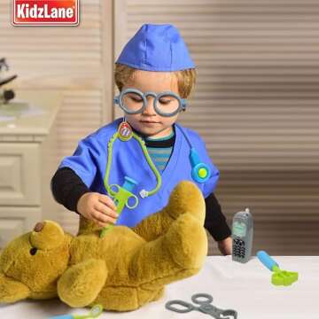 Kidzlane Doctor Kit for Kids - Kids Doctor Playset with Electronic Stethoscope - Kid Doctor Play Set - Pretend Play Doctor Set for Toddlers - Children's Realistic Dr. Kit with Sounds