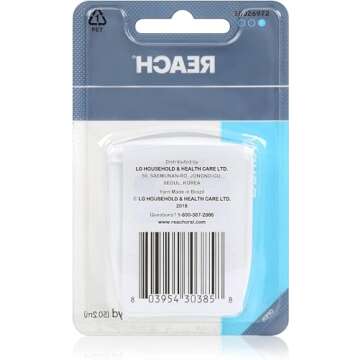 Reach Unflavored Waxed Dental Floss for Oral Care & Removal of Plaque & Food From Teeth & Gum Line, Accepted by the American Dental Association (ADA), Unflavored, 55 yds (Pack of 3)