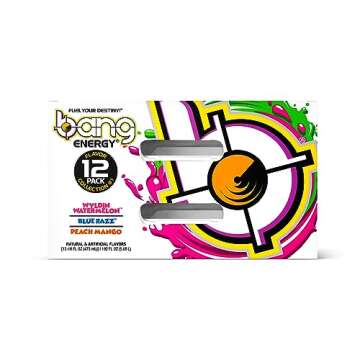 Bang Energy 3 Flavor Variety Pack, Sugar-Free, Energy Drink, 16 Ounce (Pack of 12)