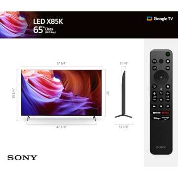 Sony 65" X85K 4K Ultra HD Smart Google TV