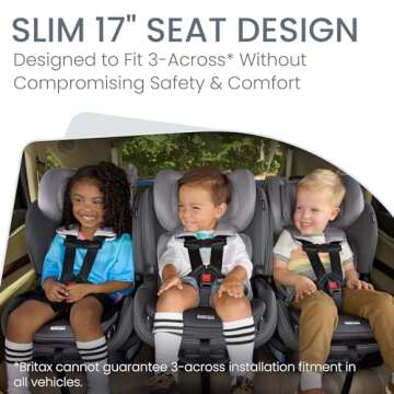 Britax Poplar S Convertible Car Seat, 2-in-1 Car Seat with Slim 17-Inch Design, ClickTight Technology, Glacier Graphite