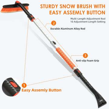 AstroAI Extendable Snow Brush & Ice Scraper for Cars