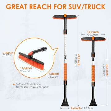 AstroAI Extendable Snow Brush & Ice Scraper for Cars