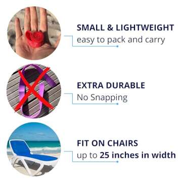 Towel Bands (6-Pack), Beach Pool & Cruise Chairs