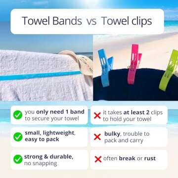 Towel Bands (6-Pack), Beach Pool & Cruise Chairs