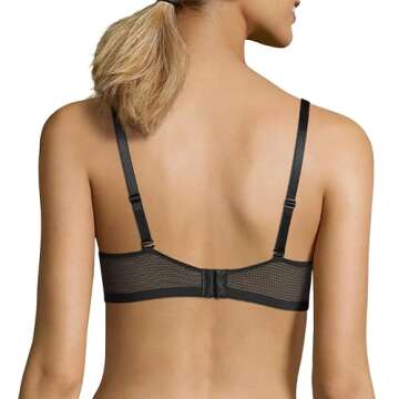 Hanes womens Oh So Light Foam Comfortflex Fit Wirefree Mhg521 Bra, Black/Nude, Medium US