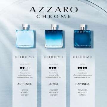 Azzaro Chrome Eau de Parfum - Fresh Aquatic Mens Cologne - Fougère, Aromatic & Woody Fragrance - Citrus Notes - Lasting Wear - Classic Clean Scent - Luxury Perfumes for Men - Travel Size, 1.6 Fl. Oz