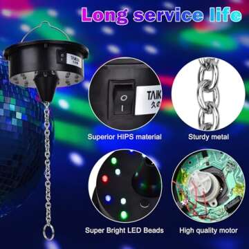 Rotating Disco Ball Motor with Remote & 18 LEDs