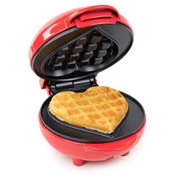 Nostalgia MyMini Heart shaped waffle maker personal hash browns Valentines Gift compact size