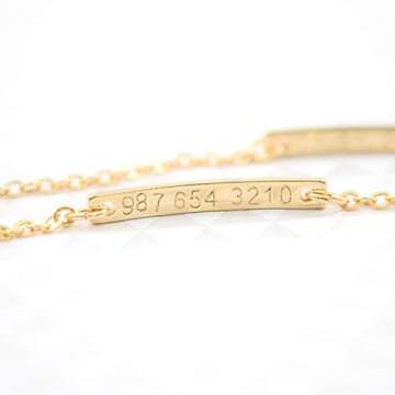 Personalized Baby Name Bar Anklet - Custom ID Name Bar Anklet - Meaningful and Stylish Infant Gift